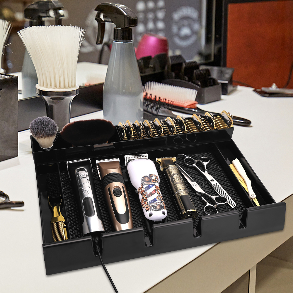 Salon Station Haircut Tools Keeper with Anti-Slip Mat